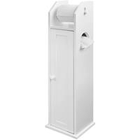 SOBUY Freistehend weiÃŸ Toilettenrollenhalter, Seitenschrank, FRG135-W