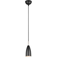 BES LED LED Hanglamp - Hangverlichting - Trion Farona - E14 Fitting - 1-lichts - Rond - Mat Zwart - Aluminium