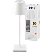 Sigor LED Akku-Tischleuchte Nuindie aus Aluminiumdruckguss in WeiÃŸ IP54