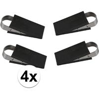 Hofftech Deurstopper Rubber / RVS, 3 cm. (Wigmodel) - 4 stuks