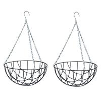 Nature 2x stuks hanging basket / plantenbak Groen