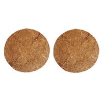 Esschert Design 2x stuks inlegvellen kokos voor hanging basket 25 cm - kokosinleggers / plantenbak van kokos