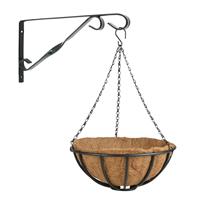 Esschert Design Hanging baskets 35 cm met muurhaak - Complete hangmand set van metaal