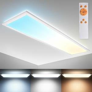B.K.LICHT LED Deckenleuchte Panel CCT flach indirektes Licht dimmbar Wohnzimmer weiÃŸ 36W