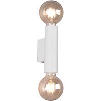 BES LED LED Wandlamp - Wandverlichting - Trion Vundon - E27 Fitting - 2-lichts - Rond - Mat Wit - Aluminium