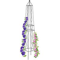 RELAXDAYS Rankhilfe, eckig, freistehend, Rosen, Tomaten, Wein, Garten, wetterfest, Stahl Rankobelisk, H: 152 cm, schwarz - 