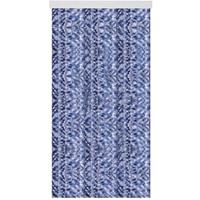 ARSVITA Flauschvorhang 80x185 cm in Meliert blau - weiÃŸ - silber, perfekter Insekten- und Sichtschutz fÃ¼r Ihre Balkon- und TerrassentÃ¼r, viele Farben