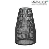 Gartentraum.de Schwarze Outdoor Leuchte zum HÃngen oder Aufstellen mit Glas-Kerzenhalter - Max & Luuk - Mace Laterne / 51x31cm (HxDm)