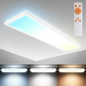 B.K.LICHT LED Deckenleuchte dimmbar Panel CCT indirektes Licht Wohnzimmer flach weiÃŸ 24W