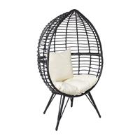 Xenos Egg chair zwart - 90x64x155 cm