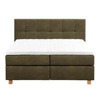 UMIX boxspring op maat Iver - lederlook cognac - 140x200 cm