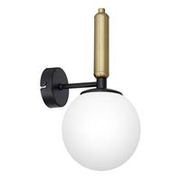 Euluna Wandlamp Nalo, zwart/messing