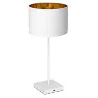 Euluna Tischlampe Table weiÃŸ Schirm zylindrisch weiÃŸ-gold