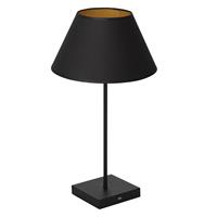 Euluna Tafellamp Table, kap conisch zwart-goud