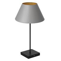 Euluna Tafellamp Table zwart, kap conisch grijs-goud