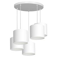 Euluna Hanglamp Soho, cilindrisch, rond 5-lamps wit