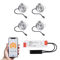 HOFTRONICâ¢ 4x Sienna Edelstahl Smart LED Einbaustrahler Komplett-Set - Wifi & Bluetooth - 12V - 3 Watt - 2700K warmweiÃŸ - Veranda-Beleuchtung - FÃ¼r Innen- und AuÃŸenbereic
