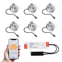 HOFTRONICâ¢ 6x Sienna Edelstahl Smart LED Einbaustrahler Komplett-Set - Wifi & Bluetooth - 12V - 3 Watt - 2700K warmweiÃŸ - Veranda-Beleuchtung - FÃ¼r Innen- und AuÃŸenbereic