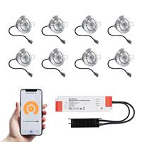 HOFTRONICâ¢ 8x Sienna Edelstahl Smart LED Einbaustrahler Komplett-Set - Wifi & Bluetooth - 12V - 3 Watt - 2700K warmweiÃŸ - Veranda-Beleuchtung - FÃ¼r Innen- und AuÃŸenbereic