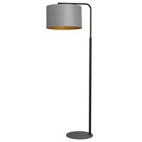 Euluna Vloerlamp Soho, cilindrisch, gebogen, grijs/goud