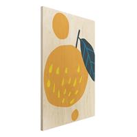Holzbild Abstrakte Formen - Orange