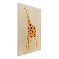 Bilderwelten Holzbild Gelbe Giraffe
