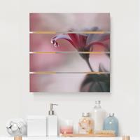 Bilderwelten Holzbild Plankenoptik Blumen - Quadrat Invisible Touch