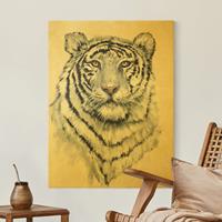 Bilderwelten Leinwandbild Gold Portrait WeiÃŸer Tiger I