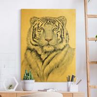 Bilderwelten Leinwandbild Gold Portrait WeiÃŸer Tiger II