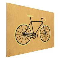 Bilderwelten Holzbild Fahrrad in Gelb