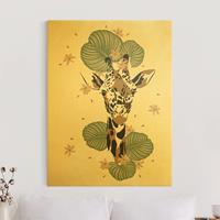 Bilderwelten Leinwandbild Gold Safari Tiere - Portrait Giraffe