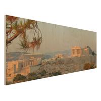 Bilderwelten Holzbild Natur & Landschaft - Panorama Akropolis