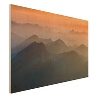 Bilderwelten Holzbild Natur & Landschaft - Querformat 3:2 Blick von der Zugspitze