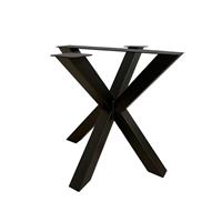 Furniture Legs Europe Zwarte stalen vierkanten matrix tafelpoot hoogte 73 cm en breedte 80x80 cm (koker 10 x 10)