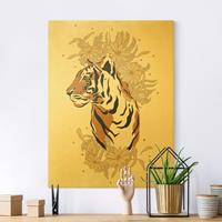 Bilderwelten Leinwandbild Gold Safari Tiere - Portrait Tiger