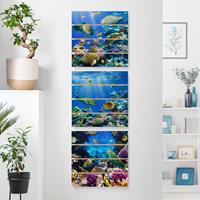 Bilderwelten 3-teiliges Holzbild Plankenoptik Natur & Landschaft - Quadrat Underwater Trio