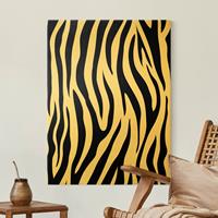 Bilderwelten Leinwandbild Gold Zebra Print