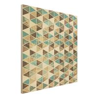 Bilderwelten Holzbild Muster - Quadrat Dreieck Rapportmuster