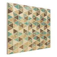 Bilderwelten Holzbild Muster - Querformat 4:3 Dreieck Rapportmuster