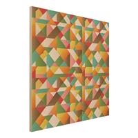 Bilderwelten Holzbild Muster - Quadrat Dreiecke Musterdesign