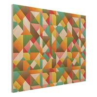 Bilderwelten Holzbild Muster - Querformat 4:3 Dreiecke Musterdesign