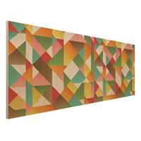Bilderwelten Holzbild Muster - Panorama Dreiecke Musterdesign