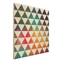 Bilderwelten Holzbild Muster - Quadrat Farbgeometrie
