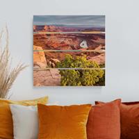 Bilderwelten Holzbild Plankenoptik Natur & Landschaft - Quadrat Dead Horse Point Canyonlands National Park USA