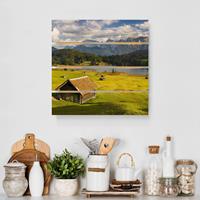 Bilderwelten Holzbild Plankenoptik Natur & Landschaft - Quadrat Geroldsee Oberbayern