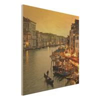 Bilderwelten Holzbild Architektur & Skyline - Quadrat GroÃŸer Kanal von Venedig