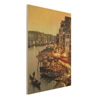 Bilderwelten Holzbild Architektur & Skyline - Hochformat 3:4 GroÃŸer Kanal von Venedig