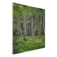 Bilderwelten Holzbild Natur & Landschaft - Quadrat Japanischer Wald