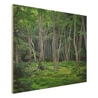 Bilderwelten Holzbild Natur & Landschaft - Querformat 4:3 Japanischer Wald