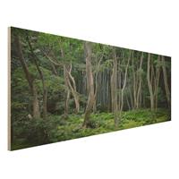 Bilderwelten Holzbild Natur & Landschaft - Panorama Japanischer Wald
